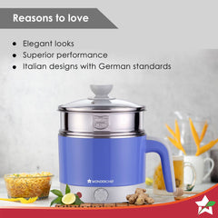 Prato Multicook Stainless Steel Cordless Electric Kettle, 1.2 Litres, 1000W, 2 Years Warranty