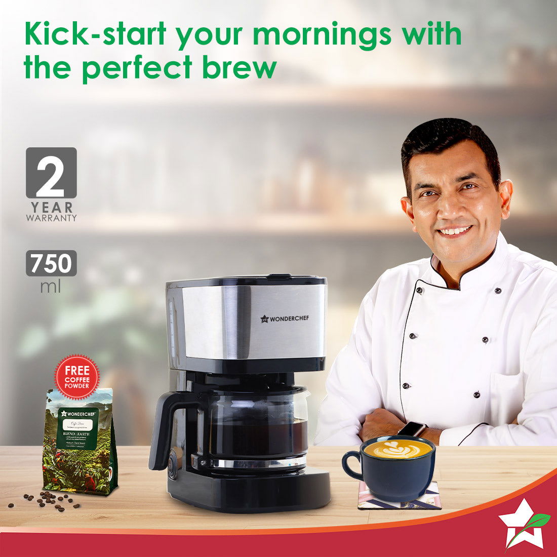 Regalia Pronto Brew Coffee Maker + Coaster Set Gift Combo | Drip Coffee | 6 Cups Coffee | 750 ml Borosilicate Glass Carafe with Hot Plate | Anti - Drip|Auto Shut Off | Reusable Conical Filter | 600W | 2 Year Warranty