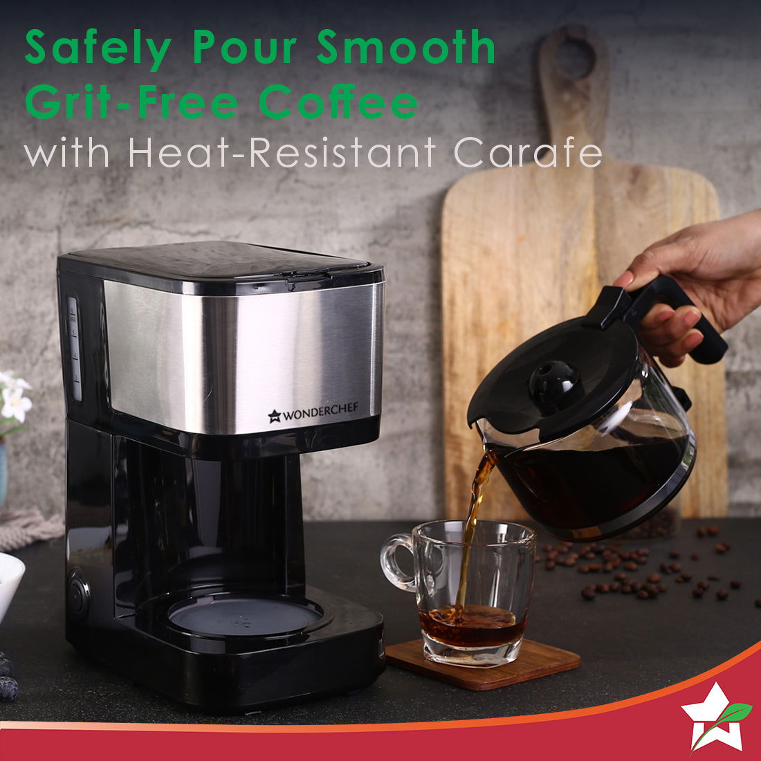 Regalia Pronto Brew Coffee Maker | Drip Coffee | 6 Cups Coffee | 750 ml Borosilicate Glass Carafe with Hot Plate | Anti - Drip|Auto Shut Off | Reusable Conical Filter | 600W | 2 Year Warranty