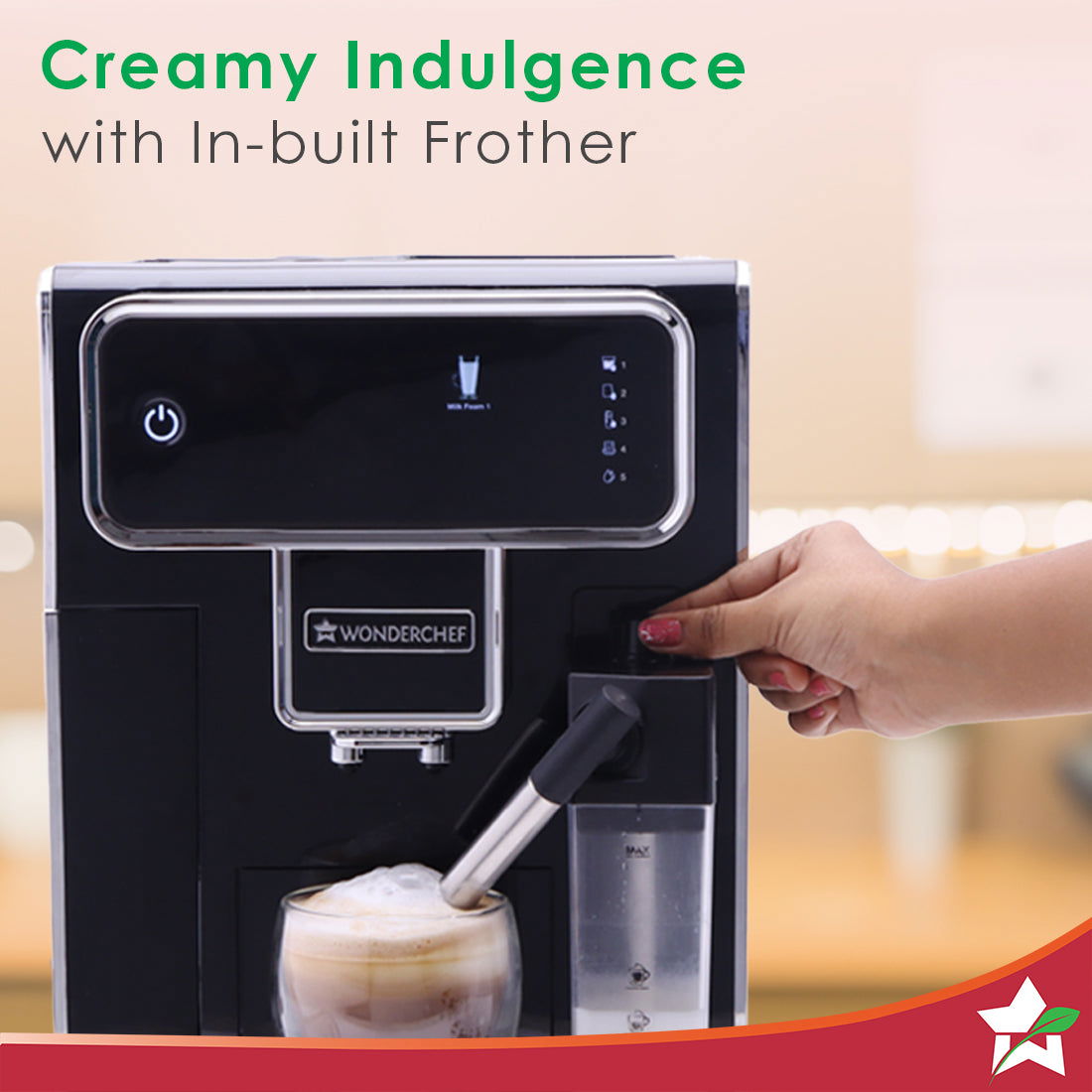 Regenta Fully Automatic Coffee Maker with Auto Frother | Bean to Cup| Digital Display for Custom Controls | Espresso, Americano, Cappuccino, Latte, Macchiato | Built-In Milk Container |19 Bar High Pressure | 2 Year Warranty