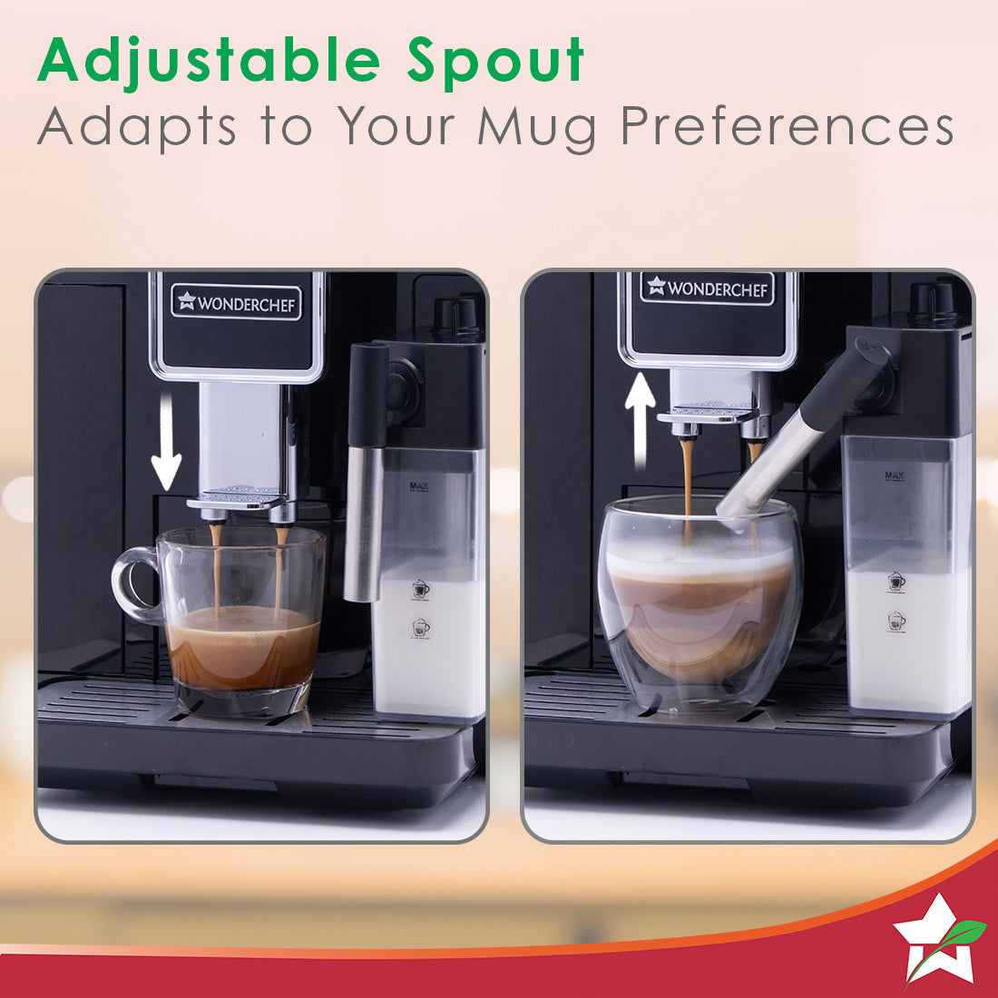 Regenta Fully Automatic Coffee Maker with Auto Frother | Bean to Cup| Digital Display for Custom Controls | Espresso, Americano, Cappuccino, Latte, Macchiato | Built-In Milk Container |19 Bar High Pressure | 2 Year Warranty