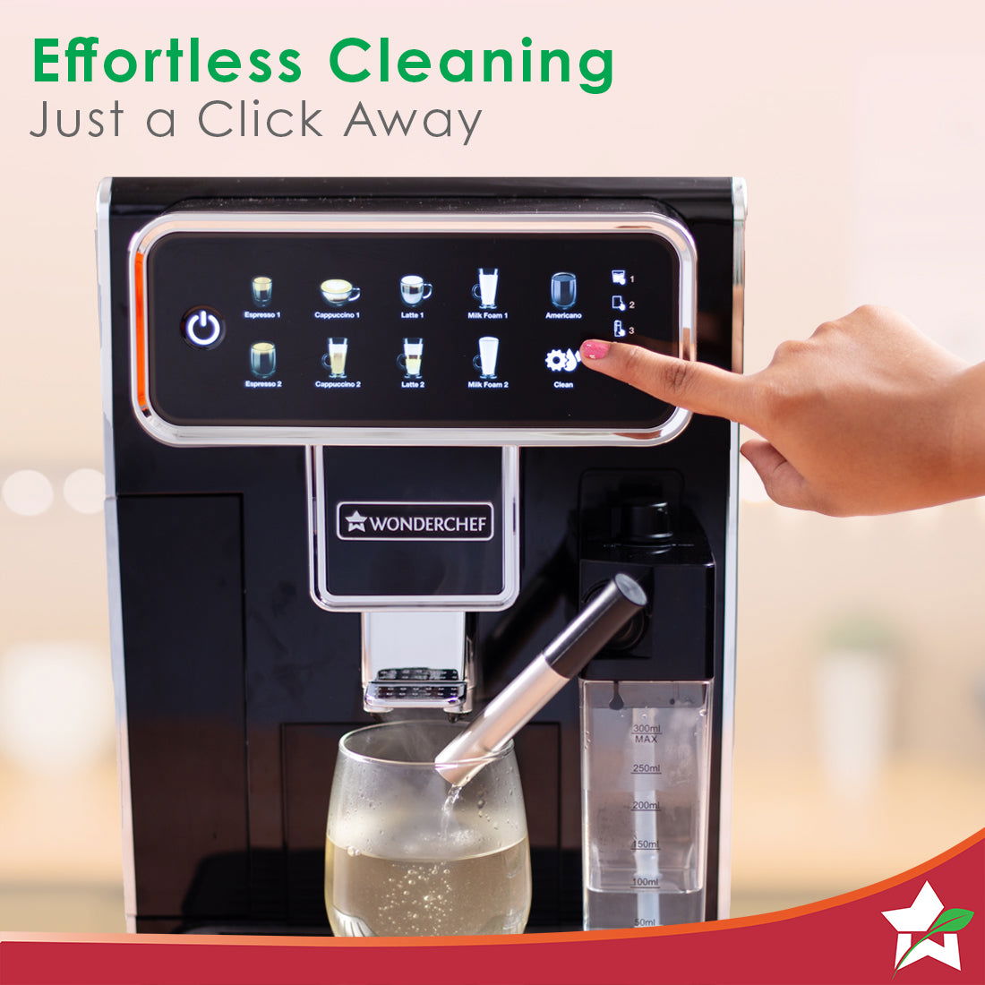 Regenta Fully Automatic Coffee Maker with Auto Frother | Bean to Cup| Digital Display for Custom Controls | Espresso, Americano, Cappuccino, Latte, Macchiato | Built-In Milk Container |19 Bar High Pressure | 2 Year Warranty