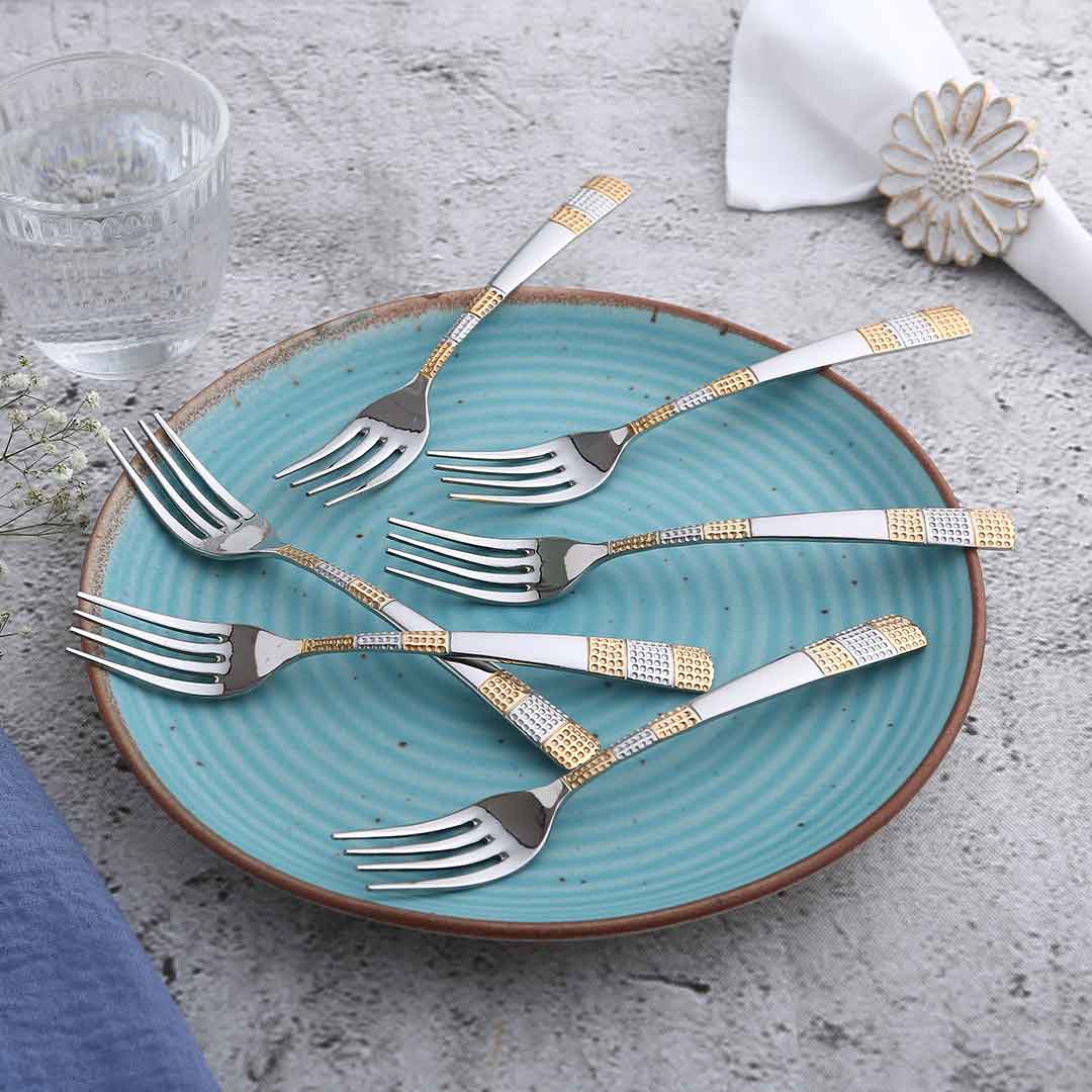 Roma Dinner Fork - Gold Plated - Set of 6pcs