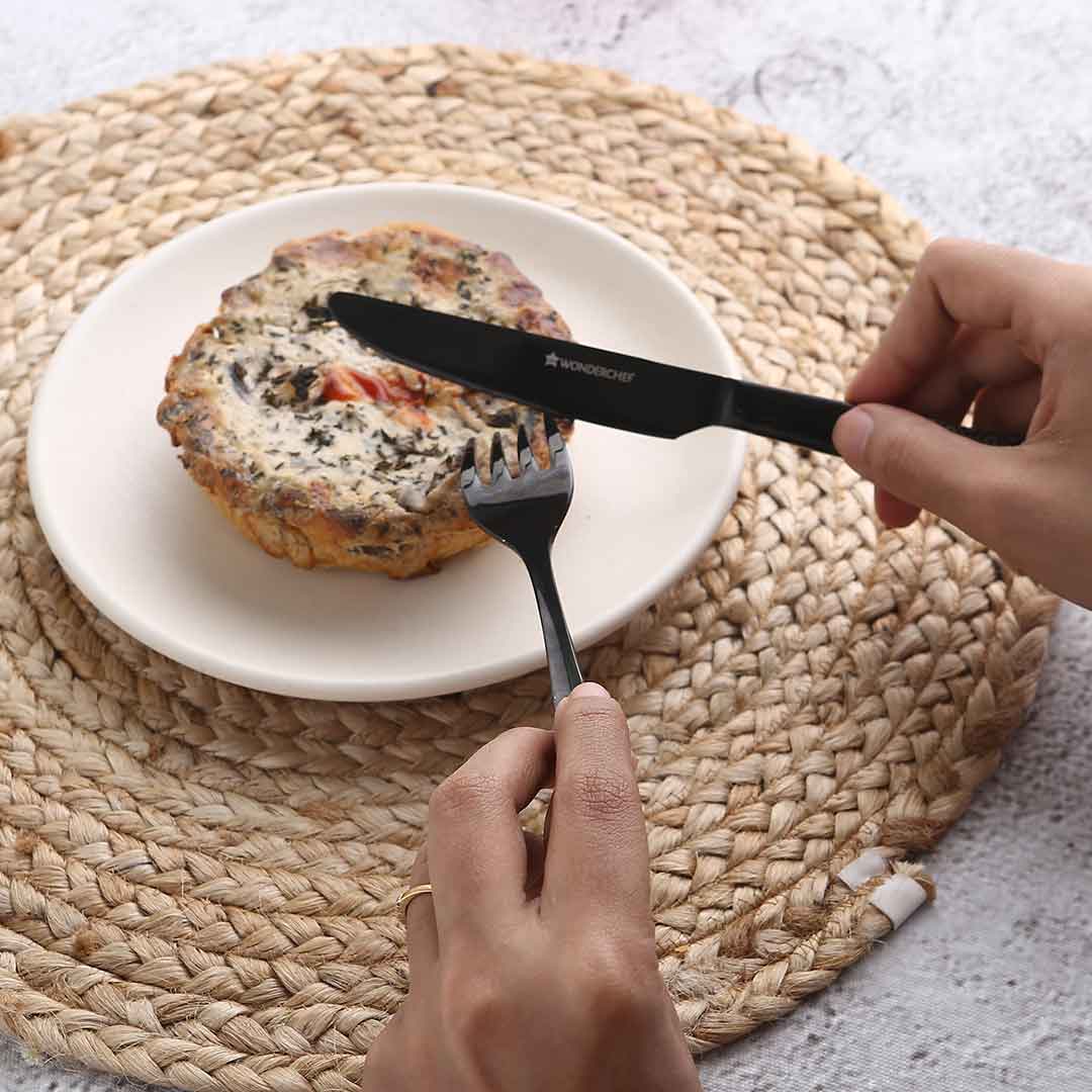Roma Dinner Knife - Black - Set of 2pcs