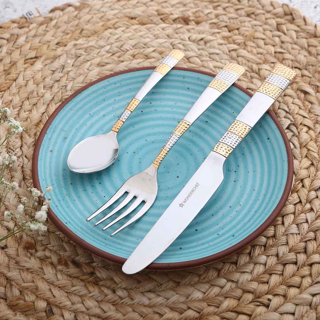 Roma Dinner Knife - Gold Plated - Set of 2pcs