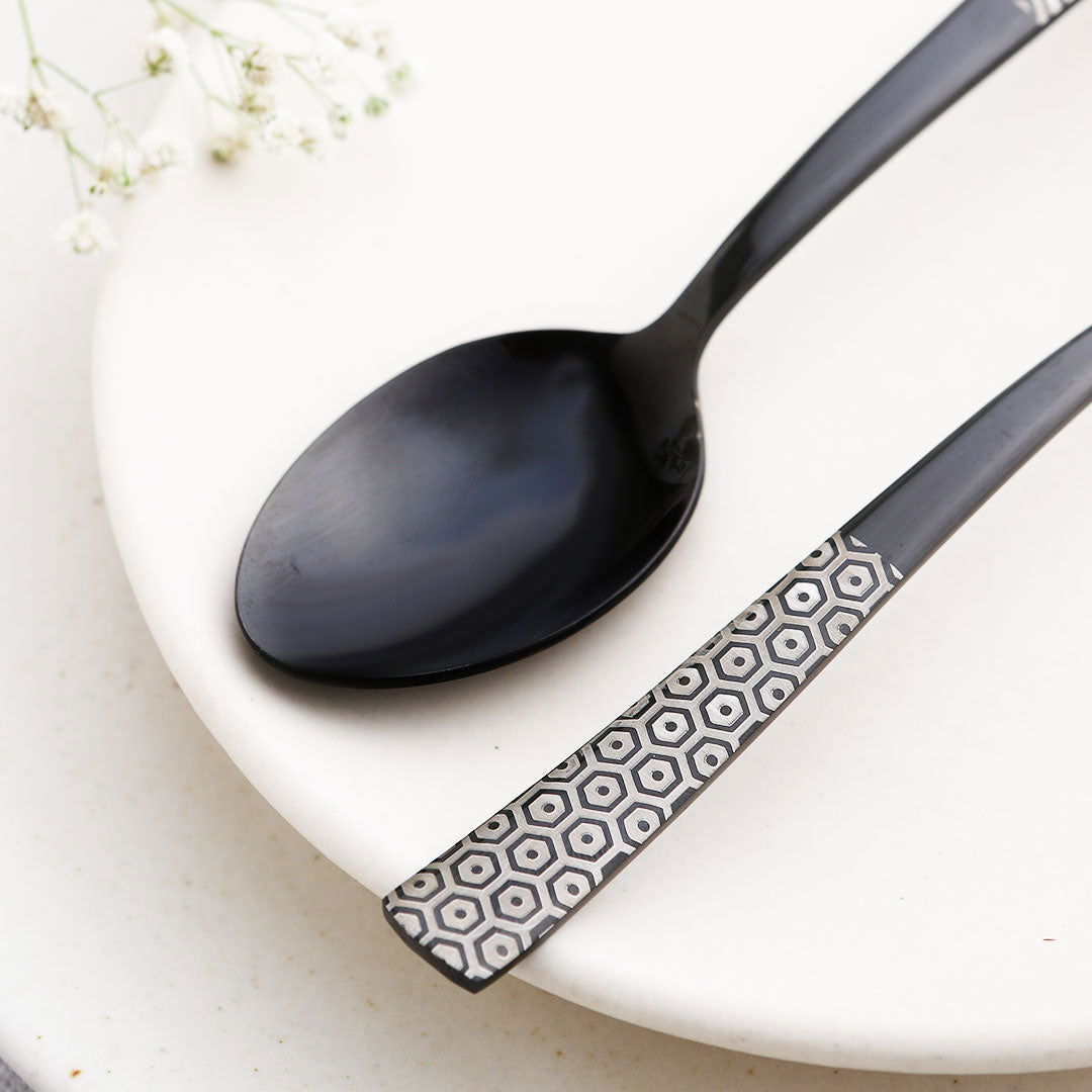 Roma Tea Spoon - Black - Set of 6pcs