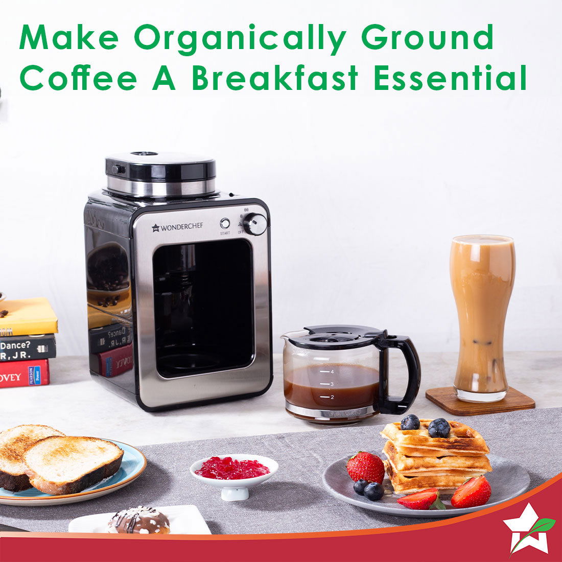 Regalia Bean to Cup 20 Bar Coffee Maker with Built-in Grinder | Espresso, Cappuccino, Latte, Mocha, Cold Coffee |Adjustable Grinding |Adjustable Milk Frothing Steamer | Metal Porta Filter | 2 Thermostats | 1.5L Water Tank |1200W| 2 Year Warranty