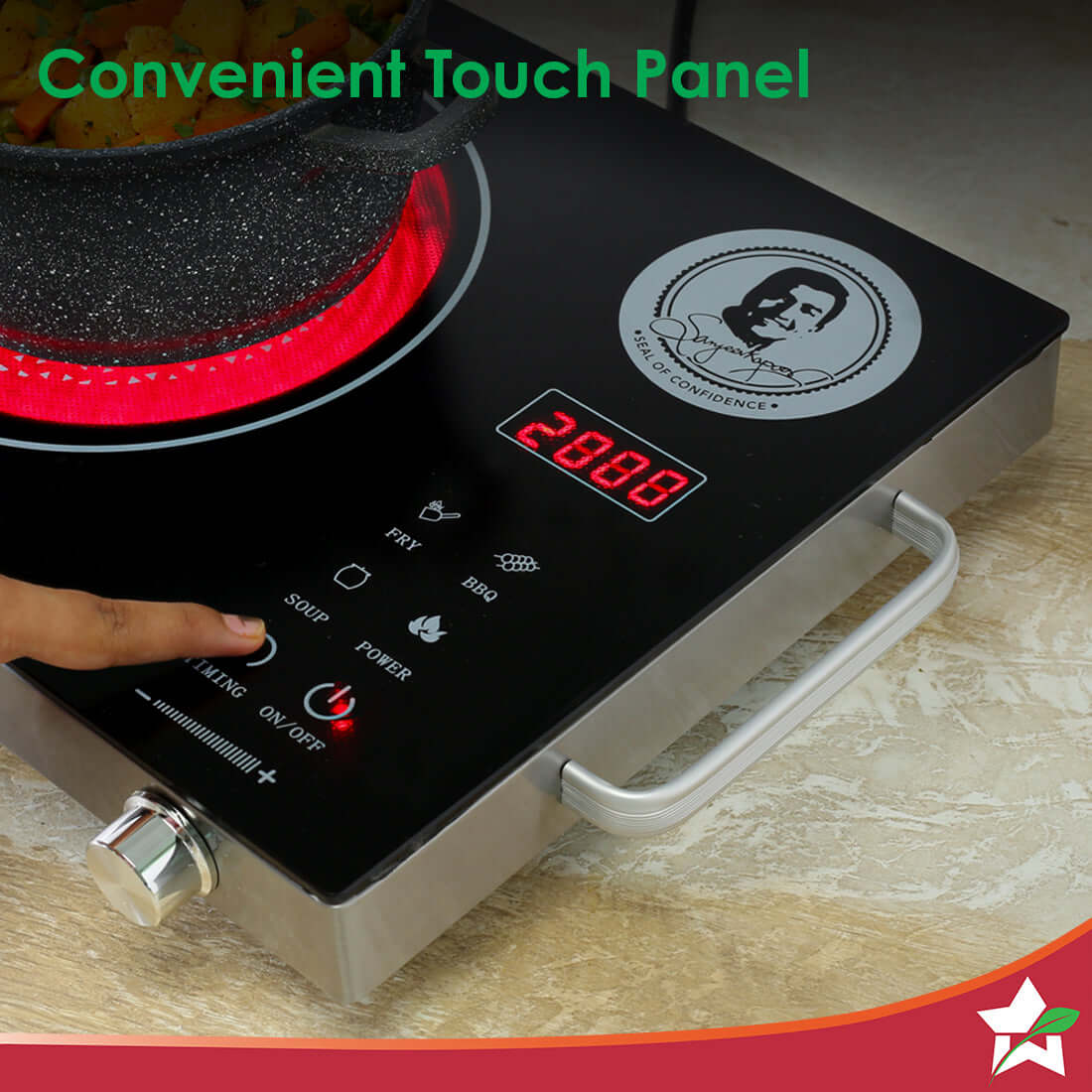 Easy Cook Infrared Cooktop | 2200W | LED Digital Panel | Smart Touch Buttons | 2 Year Warranty