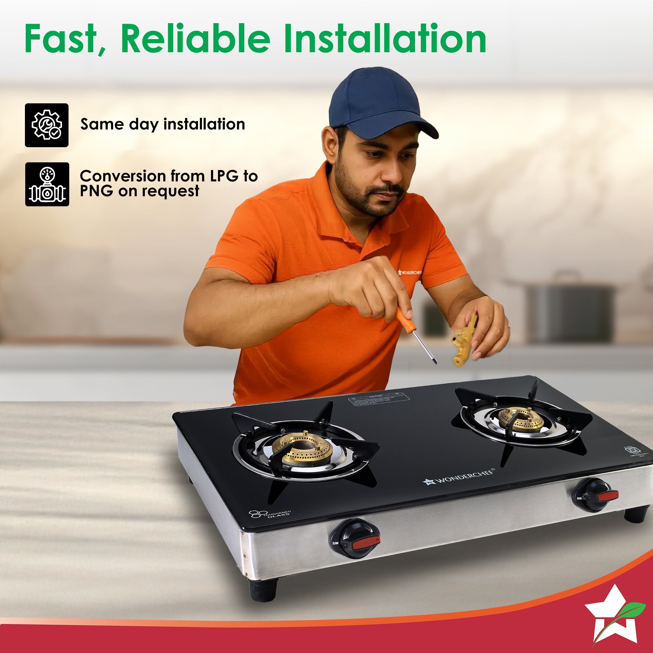Galaxy 2 Burner Auto Gas Stove | 6mm Toughened Glass | Piezo Auto Ignition | 2 Years Warranty