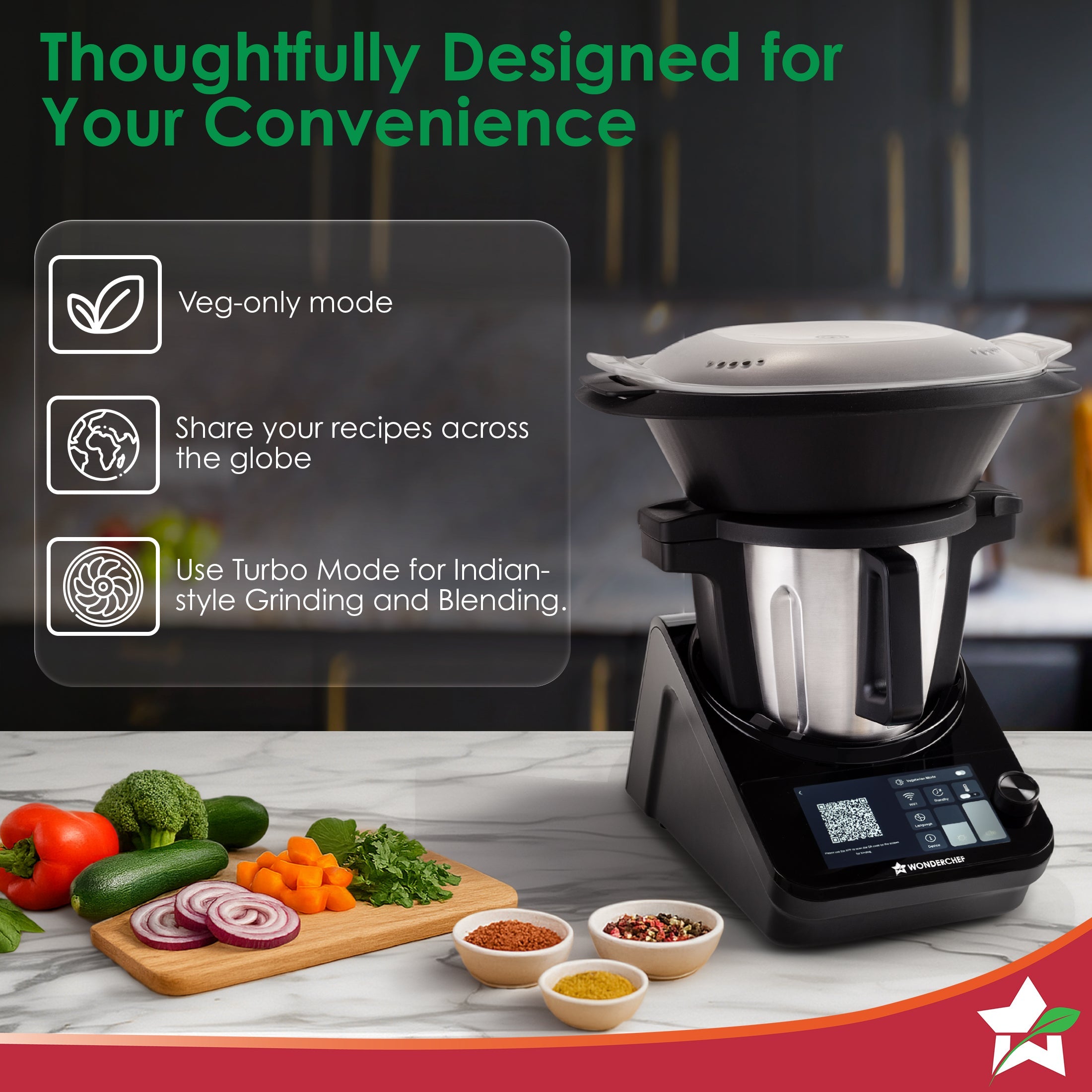 Chef Magic Kitchen Robot, Automatic Cooking Assistant, 500+ Recipes by Chef Sanjeev Kapoor, 15+ Cooking Modes, Create/Edit Recipes, Built-in Weighing Scale, Wi-fi & Phone App, 2-Yr Warranty