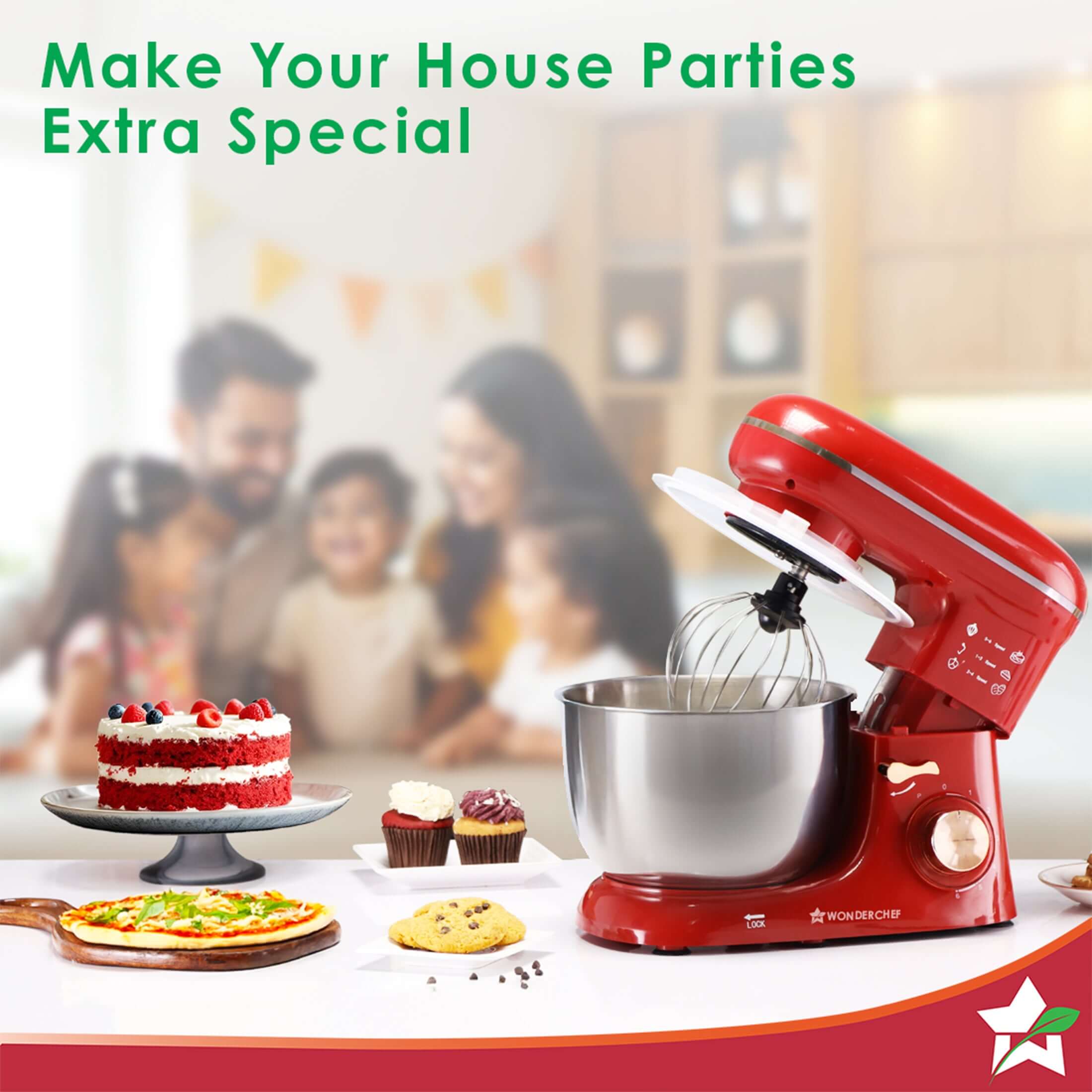Regalia Stand Mixer | 4.5L Stainless-steel Bowl | Whisk, Whip, Beat, Mix | For Cake & Pizza Doughs, Creams, Salad Dressings, Egg Whites/Yolks | 6-speed Setting | 3 Attachments | 2-year Warranty