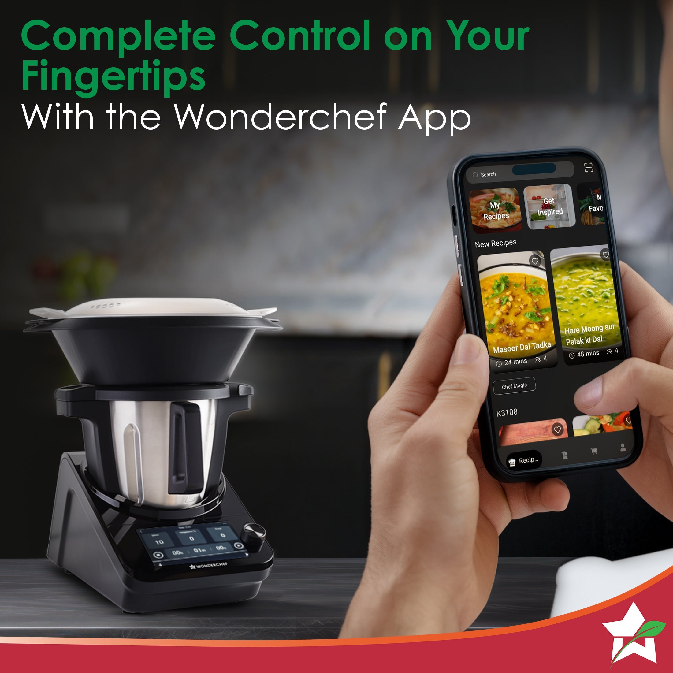 Chef Magic Kitchen Robot, Automatic Cooking Assistant, 500+ Recipes by Chef Sanjeev Kapoor, 15+ Cooking Modes, Create/Edit Recipes, Built-in Weighing Scale, Wi-fi & Phone App, 2-Yr Warranty