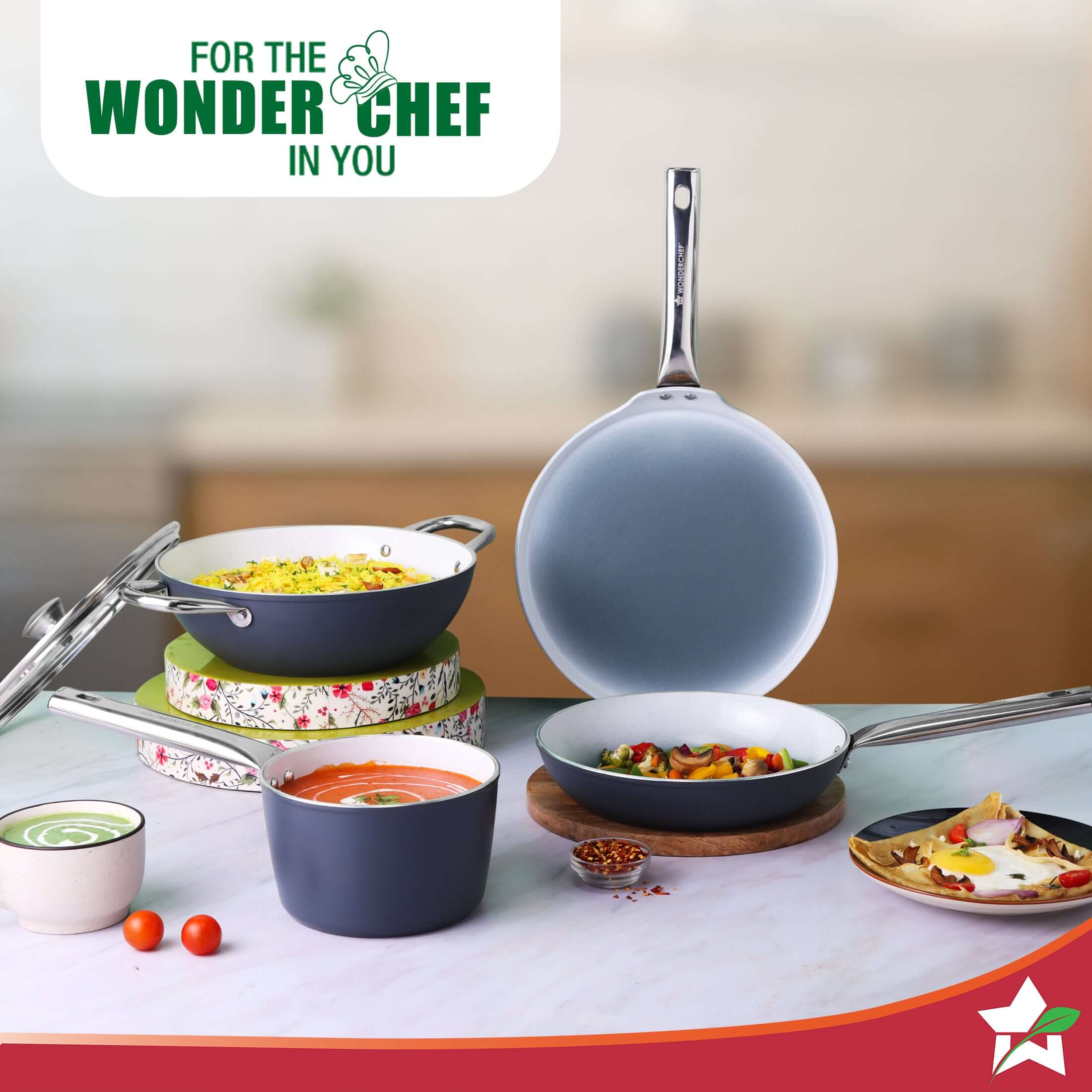 Eco-Glide Ceramic Dosa Tawa 28cm, Non-Toxic, Chemical & PFOA Free, Low Oil Cooking, Scratch-resistant, Stainless-steel Handle, Gas & Induction Compatible, 2-Year Warranty, Grey