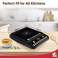 Acura 1400W Induction Cooktop with 11 Preset Functions, Push Touch Control Button Induction Cooktop, 2 Years Warranty