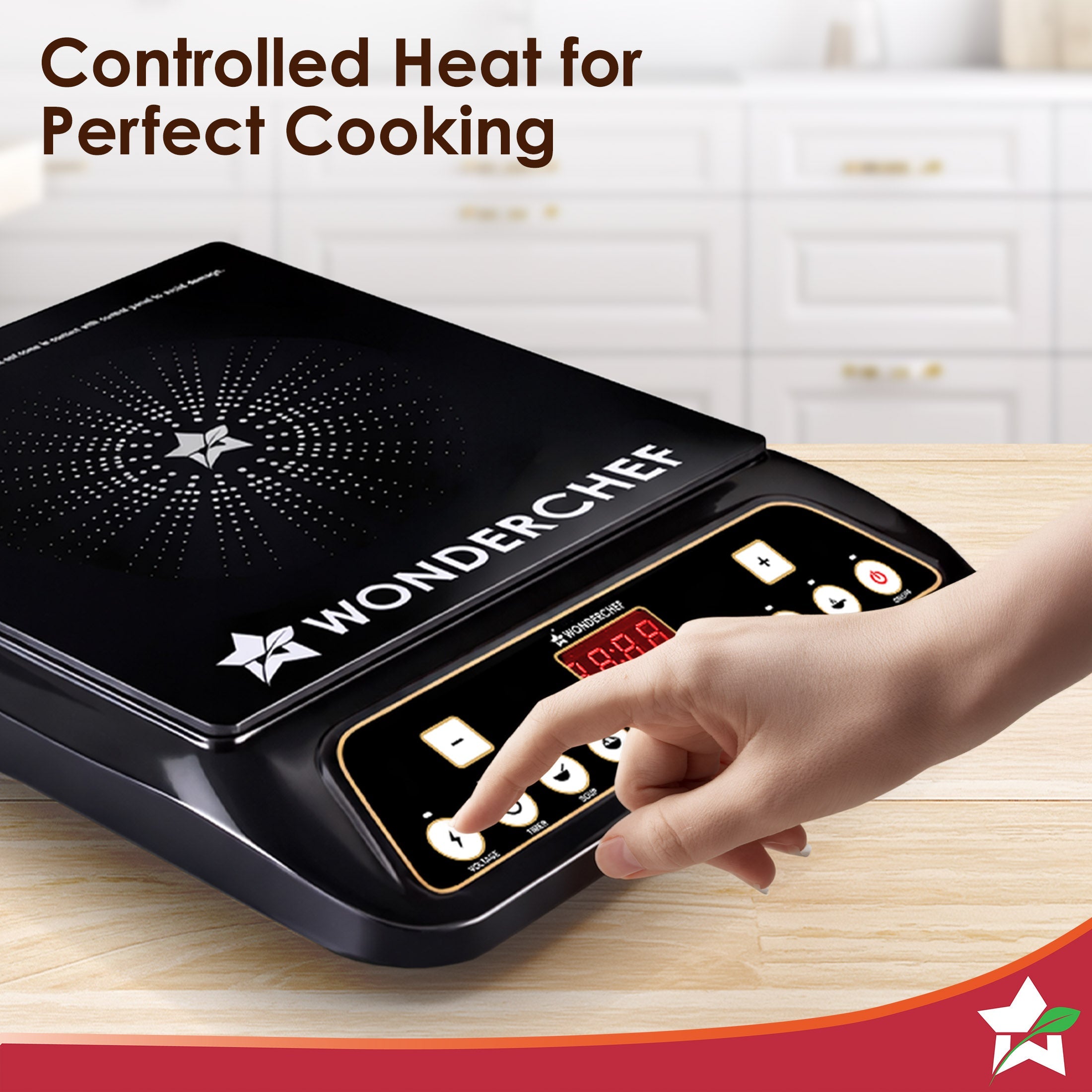 Acura 1400W Induction Cooktop with 11 Preset Functions, Push Touch Control Button Induction Cooktop, 2 Years Warranty