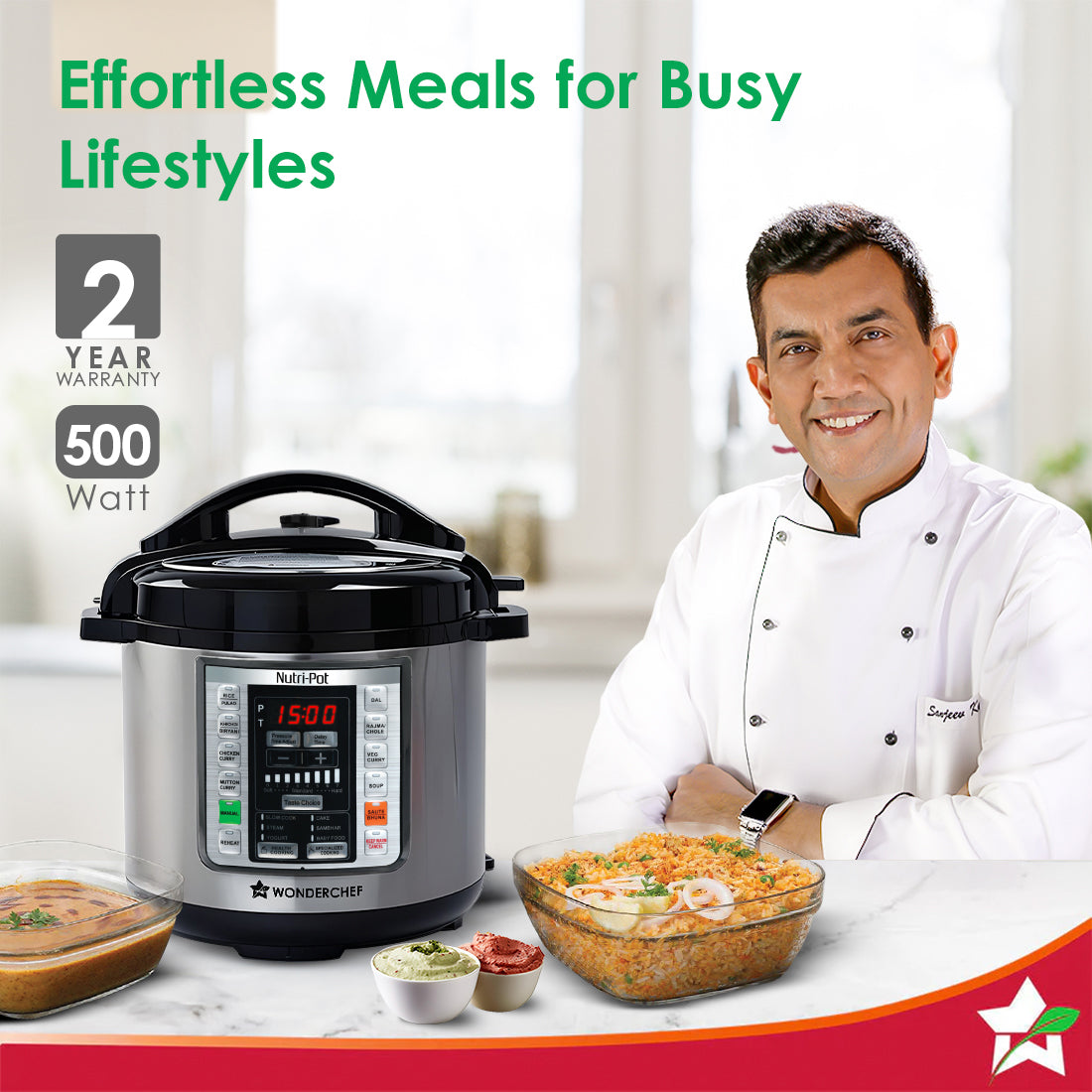 Nutri-Pot 3L Electric Pressure Cooker with 7-in-1 Functions