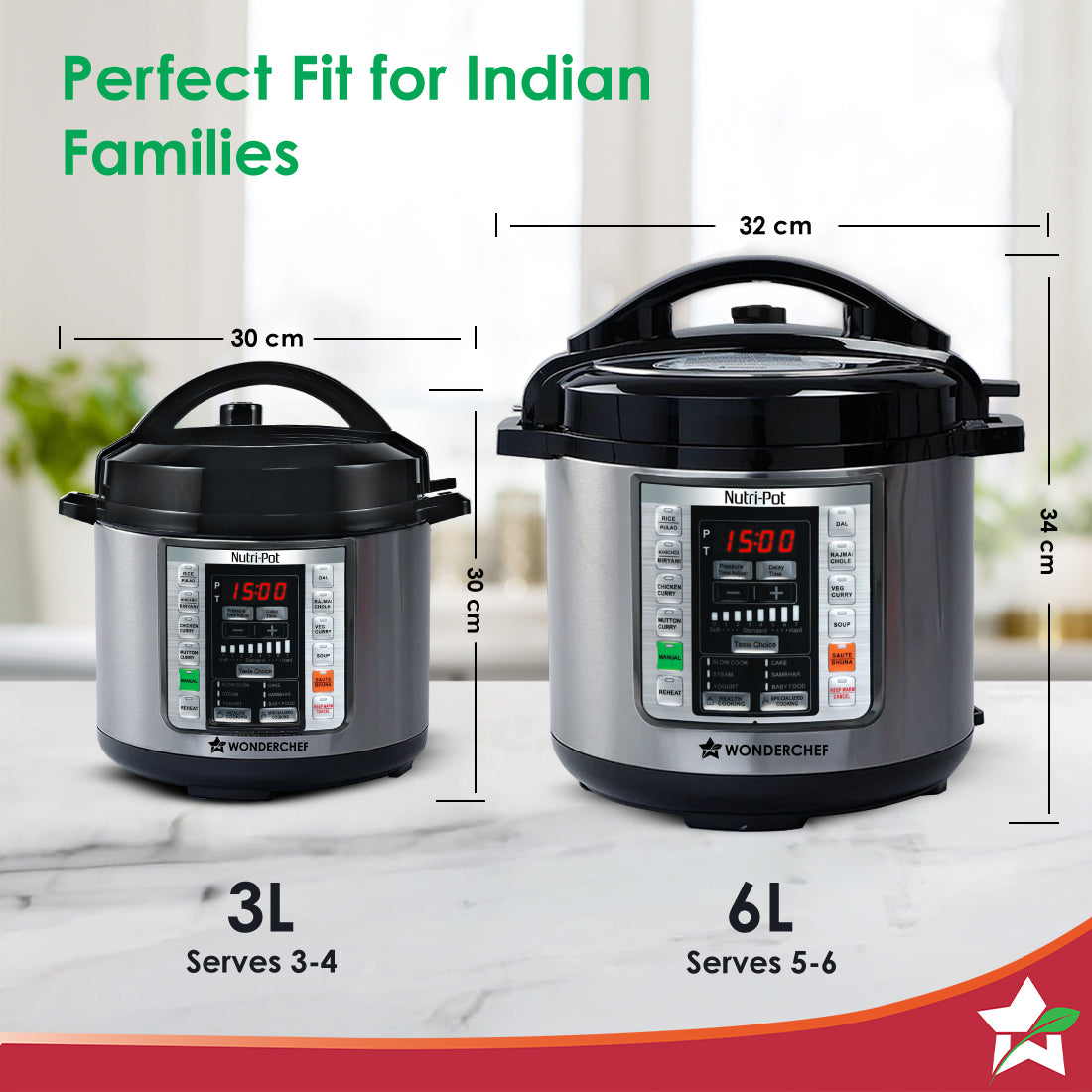 Nutri-Pot 3L Electric Pressure Cooker with 7-in-1 Functions