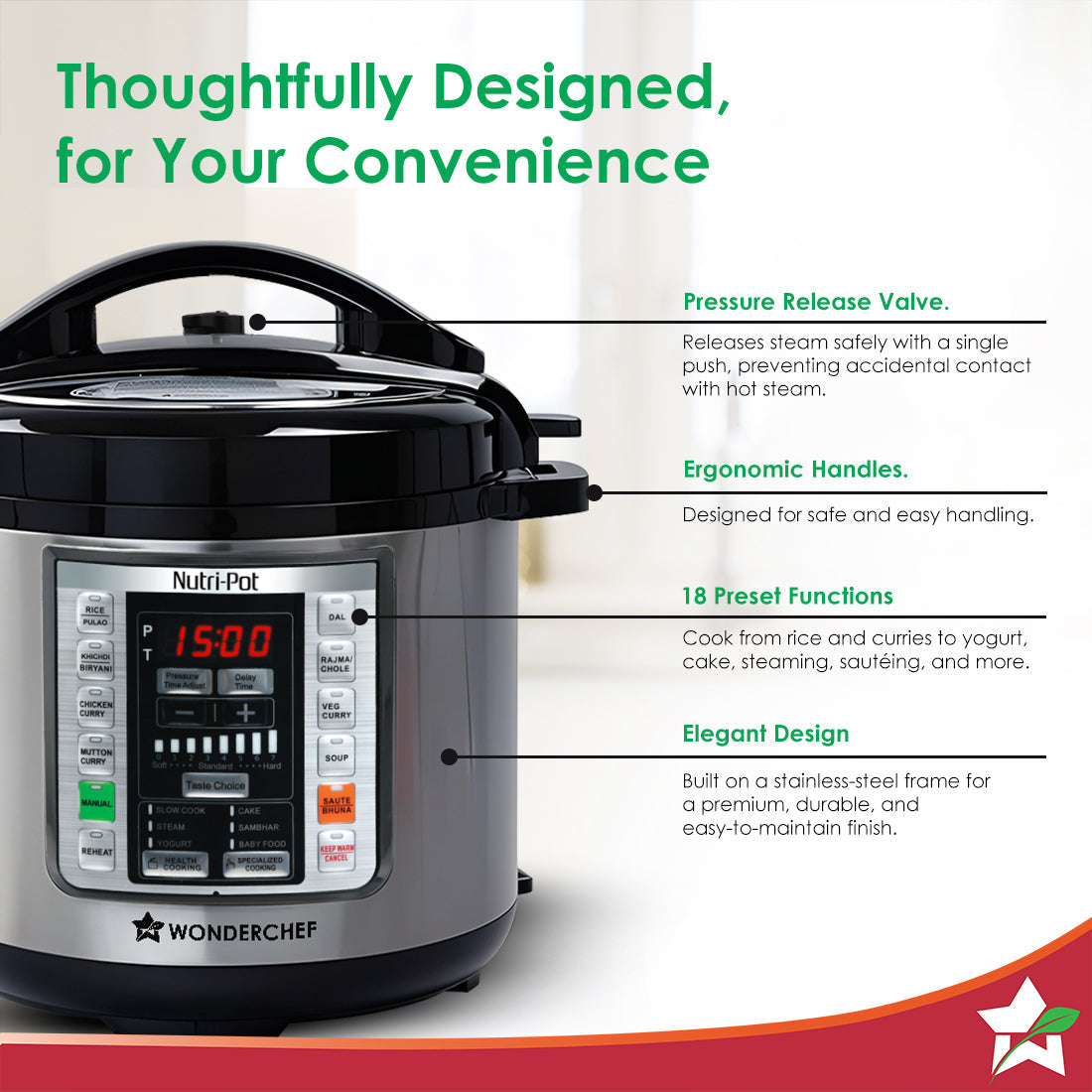 Nutri-Pot 3L Electric Pressure Cooker with 7-in-1 Functions