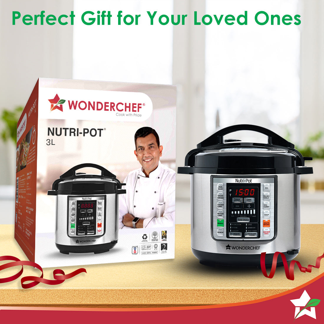 Nutri-Pot 3L Electric Pressure Cooker with 7-in-1 Functions