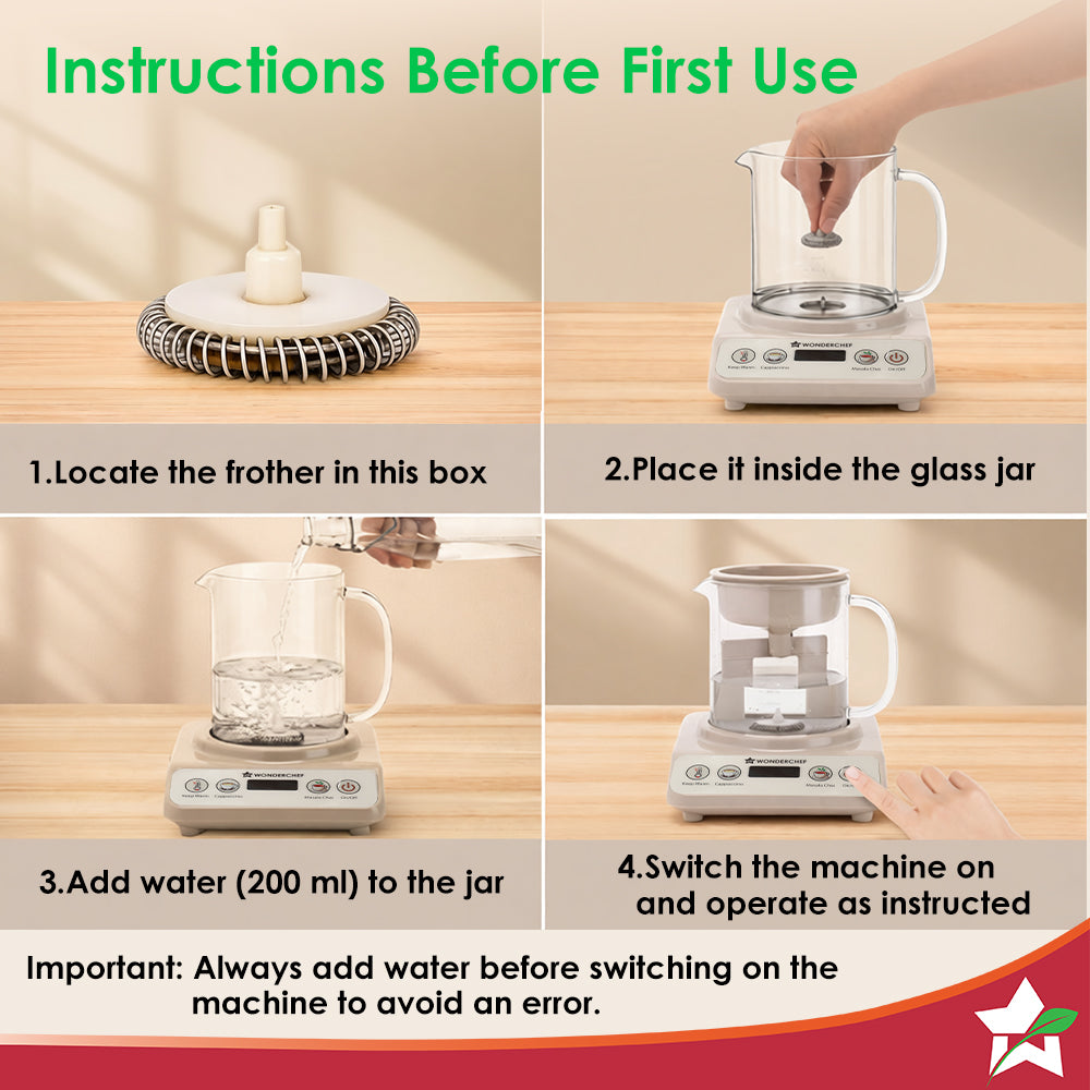 Chai Magic, Fully Automatic Tea & Cappuccino Maker, Make Masala Chai/Cutting Chai/Kahwa/, No Spills, No Overcooking, 4 Modes, Boil Milk/Water/Coffee, 500ML Glass Jar, 2-Yr Warranty