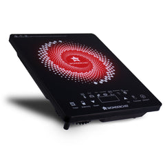Easy Cook Hot Plate Infrared Cooktop | 2000 Watt | Feather Touch Control & 6 Power Settings | Pre-set Menus for Soups, Curries, Dals | Crystal Glass Top Surface | LED Digital Panel | Smart Touch Buttons | 1 Year Warranty