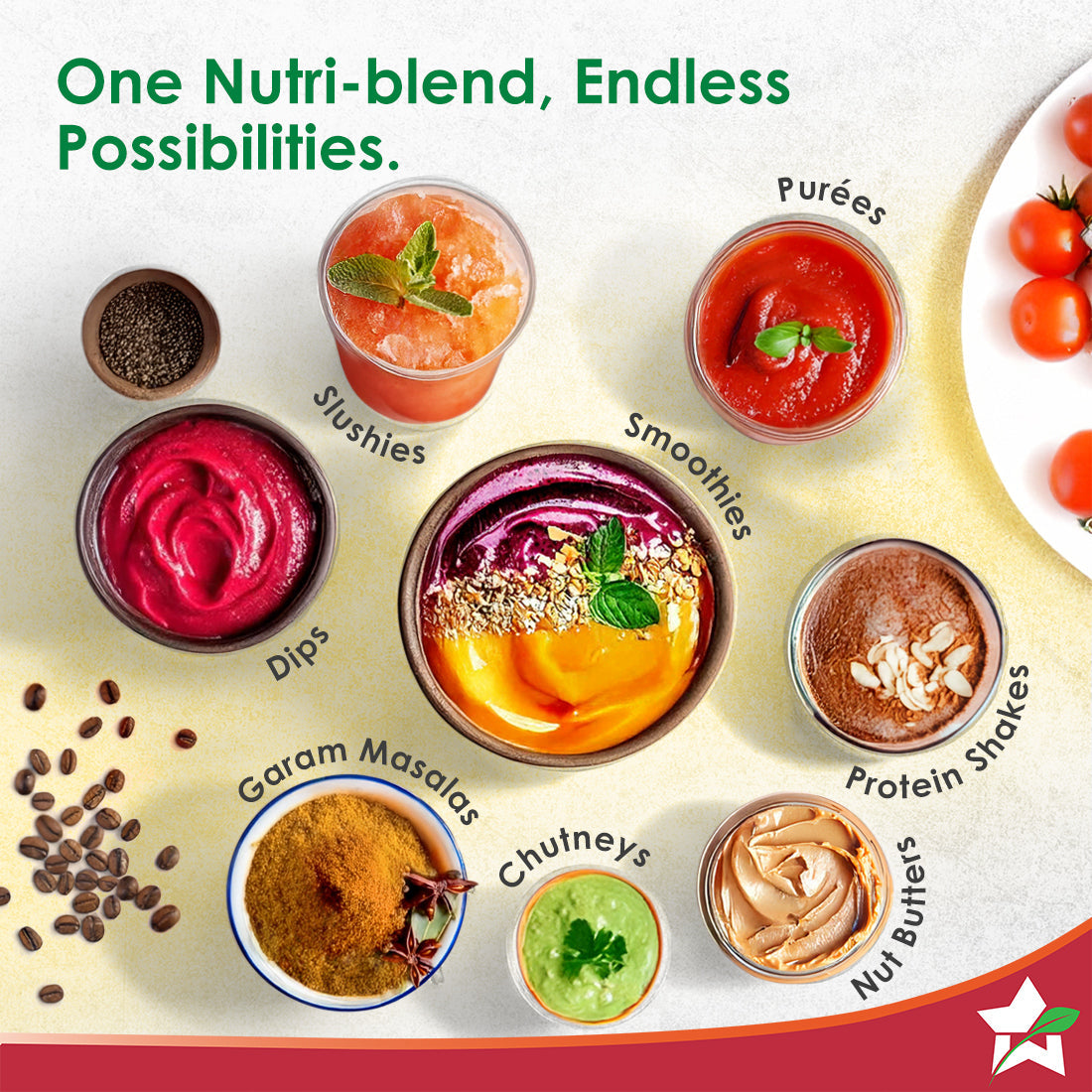 Nutri-blend Juicer, Mixer, Grinder, Smoothie Maker & Chopper | Complete Kitchen Machine | 22000 RPM Blender, Chopper, Juicer | 500W 100% Full Copper Motor | SS Blades | 4 Unbreakable Jars | 2 Years Warranty | Recipe Book By Chef Sanjeev Kapoor | Champagne