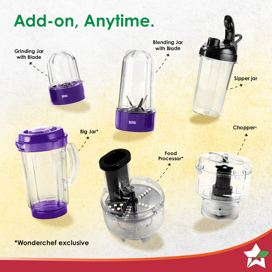 Nutri-blend 500W Mixer Grinder, 22000 RPM Motor, Smoothie Maker, Masala Grinder, Chutney Blender, 4 Unbreakable Jars, Recipe Book by Chef Sanjeev Kapoor, 2 Yr Warranty, Purple