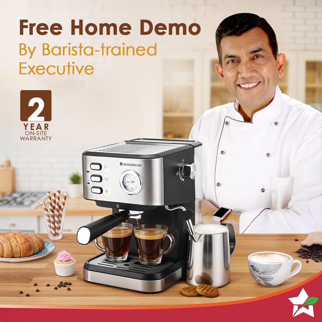 Regenta 19 bar Espresso Coffee Maker | Espresso, Cappuccino, Latte, Mocha, Cold Coffee| Adjustable Milk Frothing Steamer | Metal Porta Filter | 2 Thermostats | 1.5L Water Tank |1200W| 2 Year Warranty