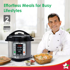 Nutri-pot 6L Electric Pressure Cooker, 18 Pre-set Options, 304 Stainless Steel Inner Pot, Slow Cook, Rice/Millets, Steam, Sauté, Dal/Khichdi/Yogurt Maker, Re-heat, Keep Warm, 2-Yr Warranty