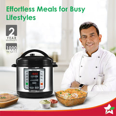Nutri-pot 3L Electric Pressure Cooker, 18 Pre-set Options, 304 Stainless Steel Inner Pot, Slow Cook, Rice/Millets, Steam, Sauté, Dal/Khichdi/Yogurt Maker, Re-heat, Keep Warm, 2-Yr Warranty