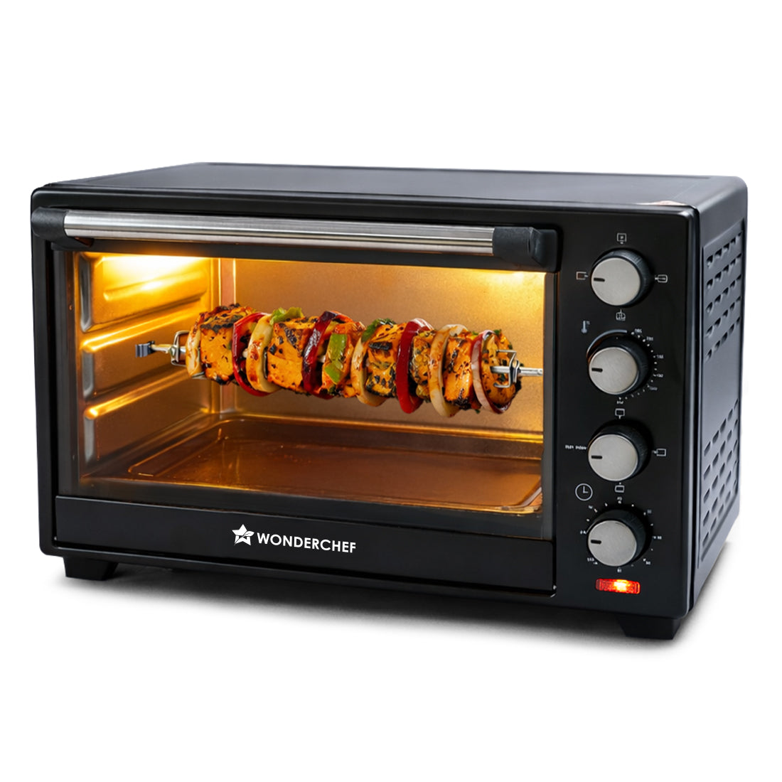 Oven Toaster Griller (OTG) - 28 Litres, Black - with Rotisserie,Auto-shut off, heat-resistant tempered glass, Multi-stage heat selection