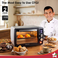 Digital OTG Oven Toaster Griller Rotisserie, 23 L with Digital Display, 9 Pre-set Functions, Adjustable Time & Temperature, 230⁰ C - 2 Hour Timer, Heat-resistant Glass Window, 2-Yr Warranty