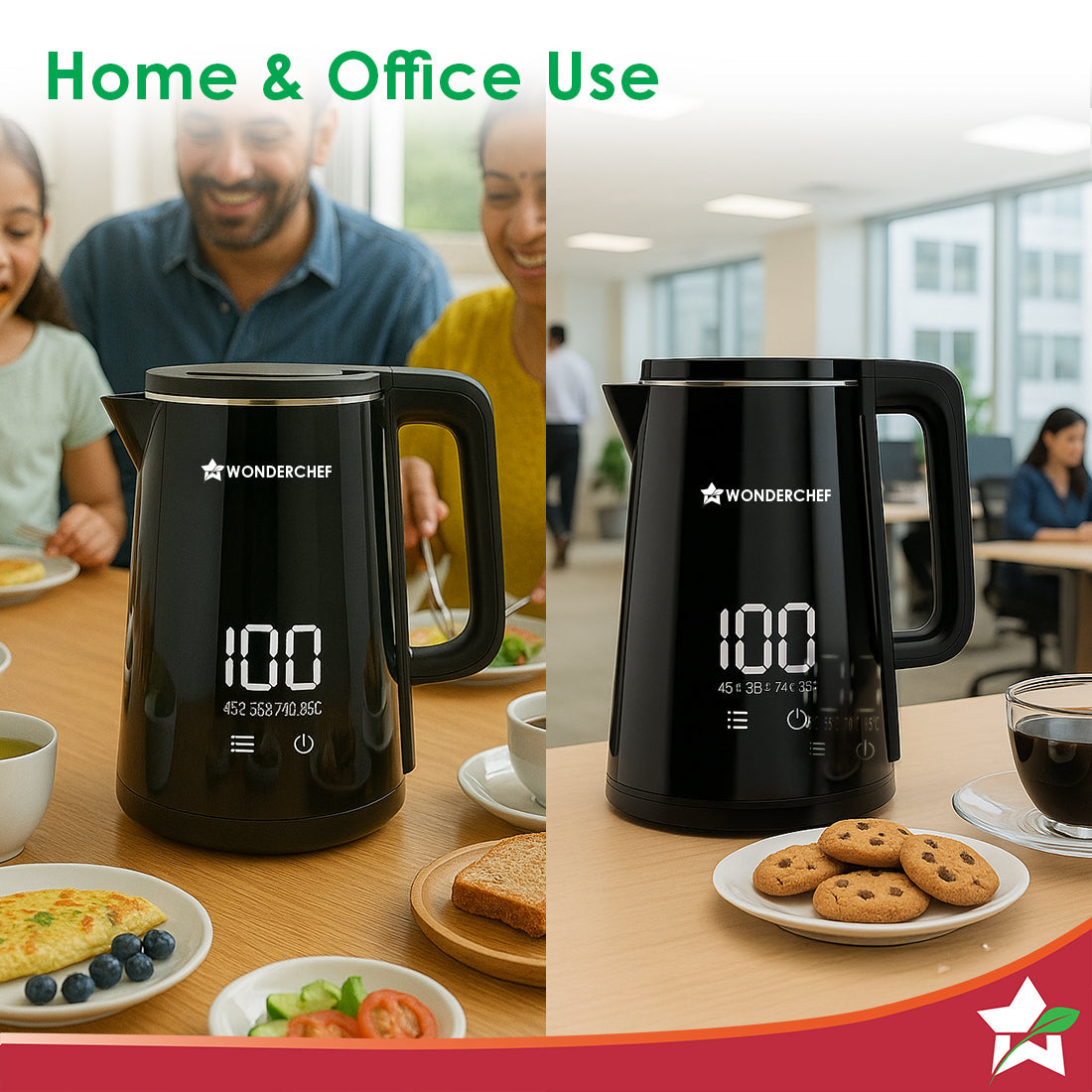Onyx Cool-touch Digital Kettle, 1.8 L, Stainless-steel Interior, 1350W, Choose from 4 Temperature Modes, Rapid Boiling in 5 Mins for Tea, Coffee, Instant Food, Auto Shut-off, 2-Yr Warranty