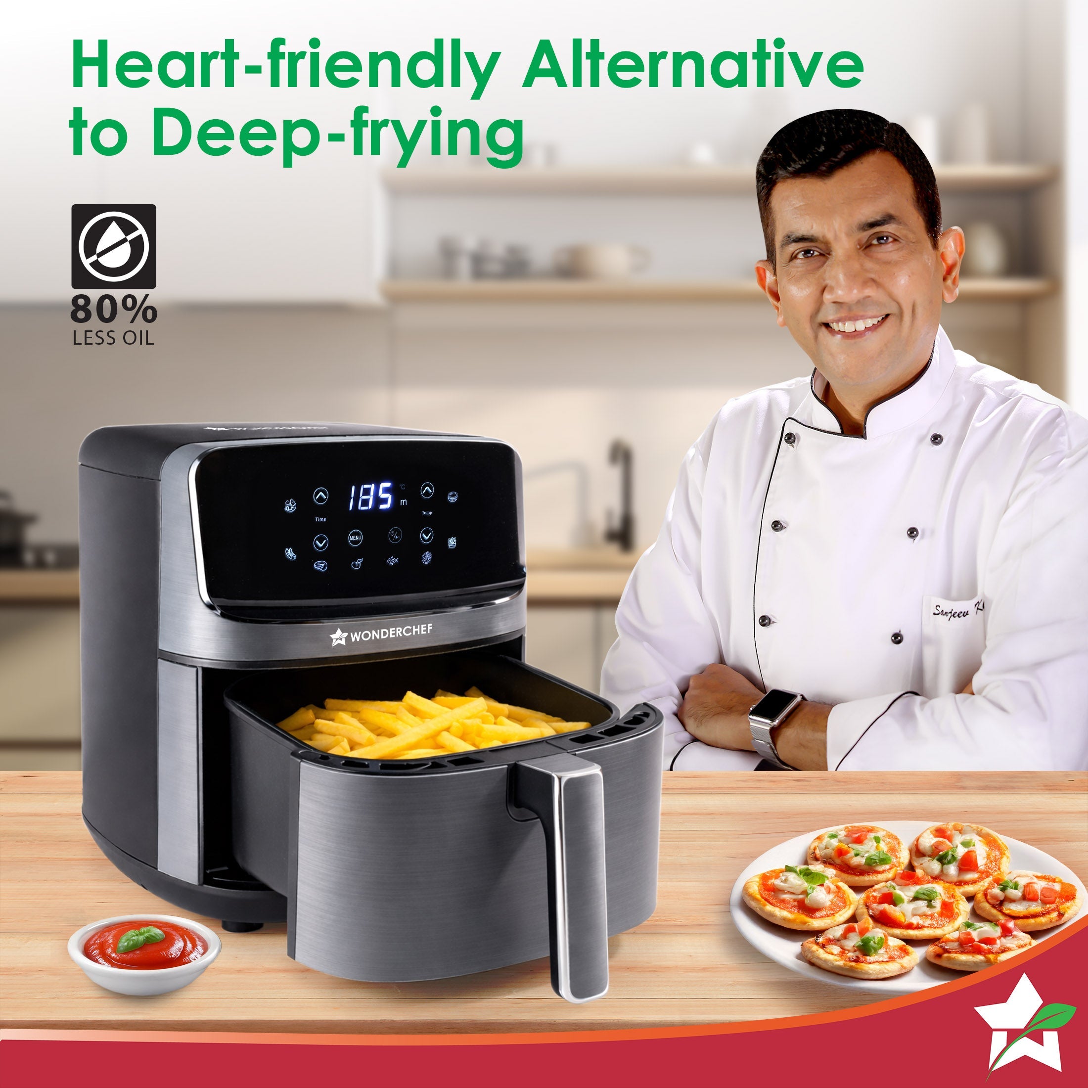 Regalia 4.5L Digital Air Fryer | 1500W | 10 Preset Menus | 90% less fat | Rapid Air 360° Circulation Technology | Temperature & Timer Control | Cool Touch Handle | Steel Grey | 2-Year Warranty
