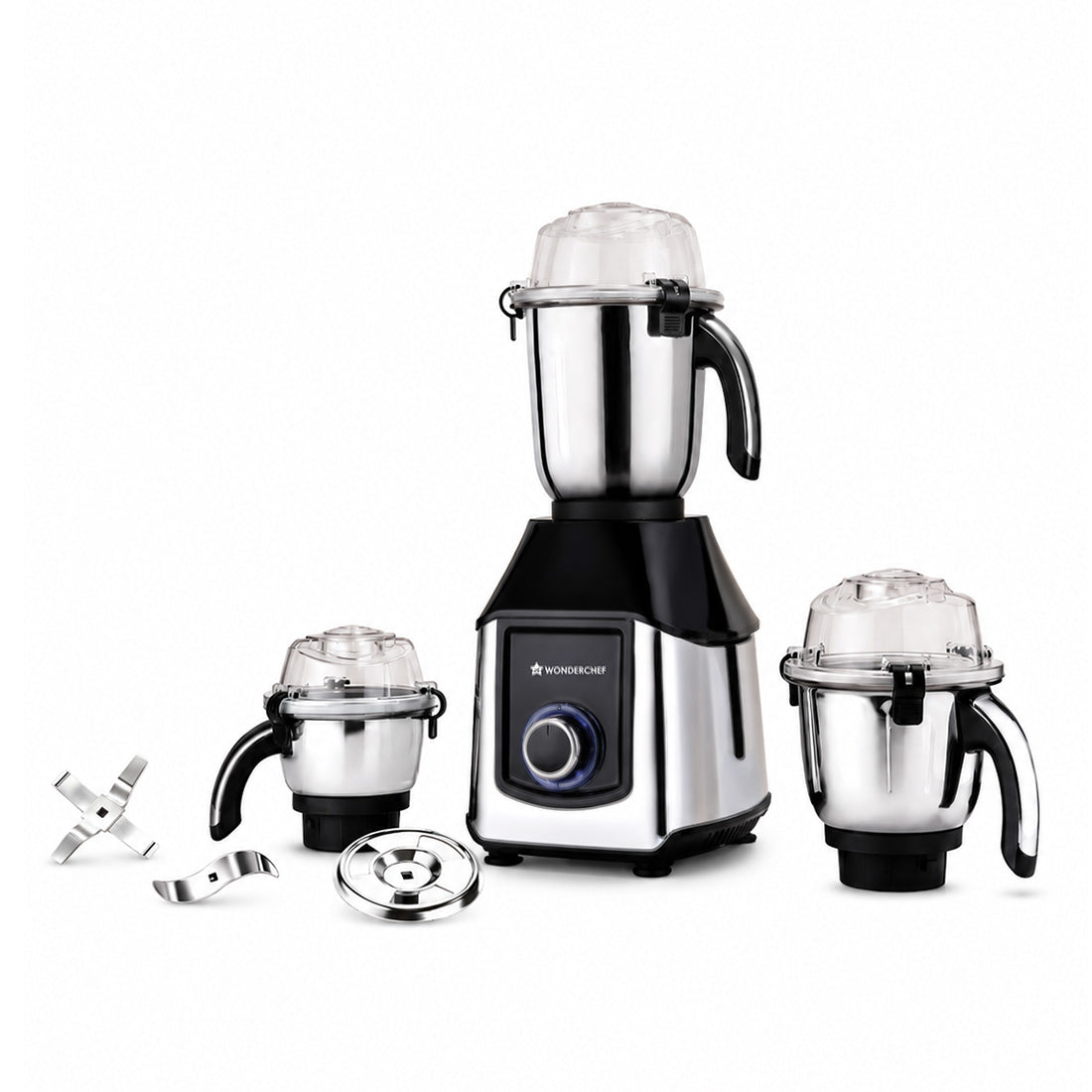 Inox 1000W Mixer Grinder with 3 Stainless-steel Jars, Special Blade for Silbatta Khada Masala Grinding, Mincing & Whisking, For Grinding, Blending Chutney, Idli/Dosa Batter, 2-Yr Warranty